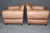 Late 20th Century Pair Restored French Art Deco Style Leather Distressed Moustache Club Chairs For Sale - Image 5 of 14