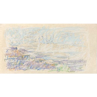 "Purplish Near Ocean" Contemporary Abstract Seascape Pastel Drawing by Ben Junta For Sale