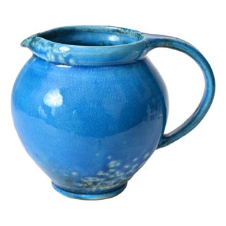 Danish Blue Glazed Ceramic Jug from Kahler, 1960s For Sale