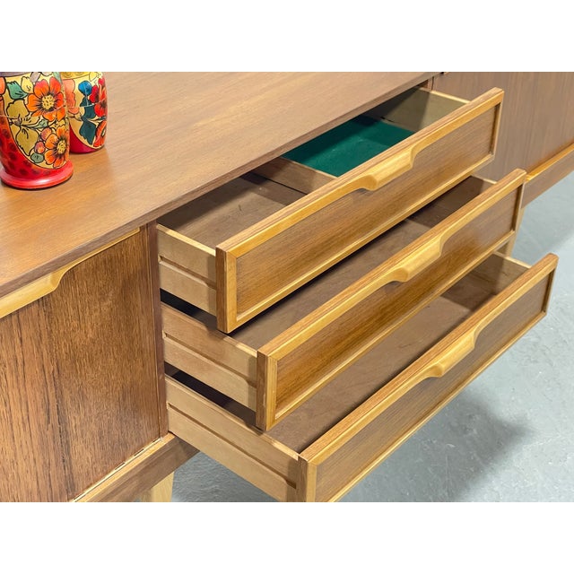 Extra Long Mid Century Modern Danish Teak Square Leg Credenza, C. 1960's For Sale - Image 14 of 17