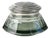 Green Crystal Vessel with 800 Silver Lid For Sale