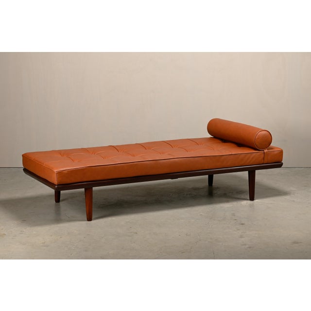 GE19 Daybed in Teak and Camel Leather by Hans J. Wegner for Getama, Denmark, 1960s For Sale - Image 6 of 12