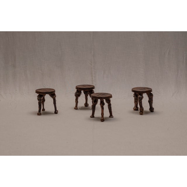 Vintage French Sculptural Stools, 1960s, Set of 4 For Sale - Image 11 of 11