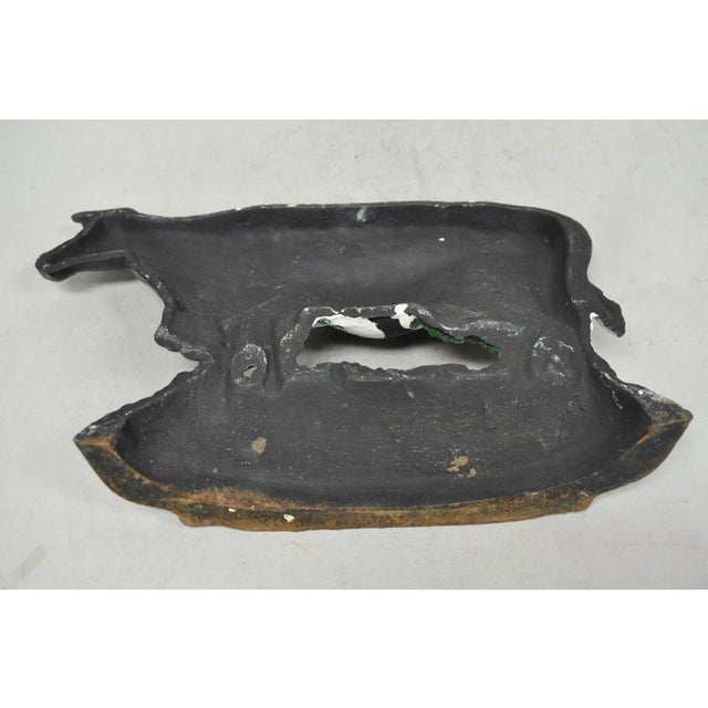 Black Antique Black and White Dairy Cow Cast Iron Painted Large Figural Door Stop For Sale - Image 8 of 9