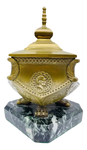 Brass Bronze Inkwell, 1880s