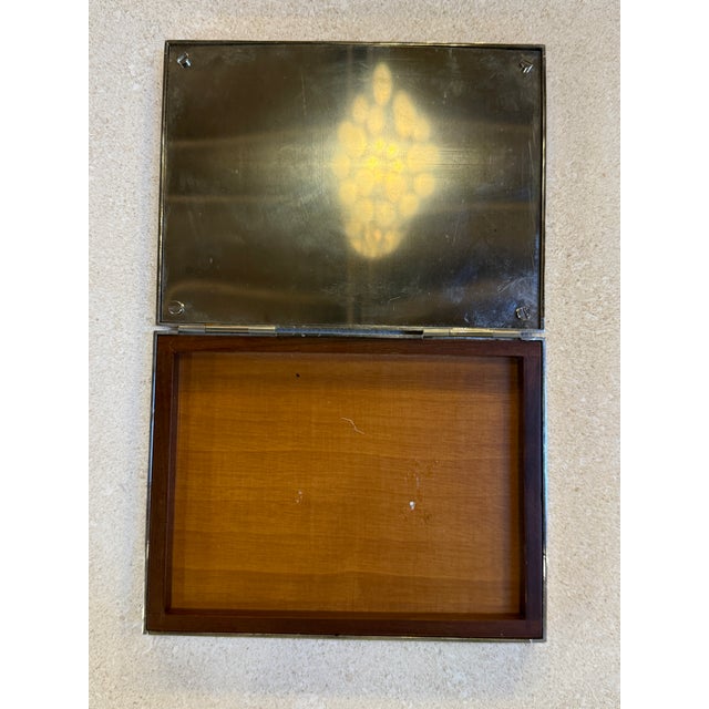 1970s Brass and Glass Humidor Box With Wood Interior, 1970s For Sale - Image 5 of 7