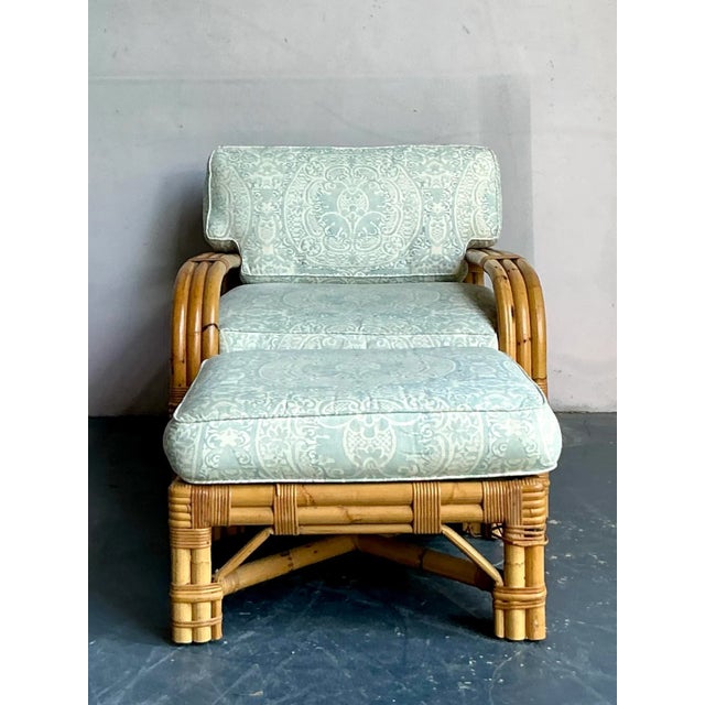 This exceptional lounge chair and matching ottoman set by the renowned Bielecky Brothers offers the ultimate blend of...