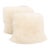 White Mongolian Lamb Pillows, Pair For Sale