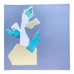 "Mahalo V" Contemporary Abstract Original Mixed-Media Collage on Paper by Zac Woodiel