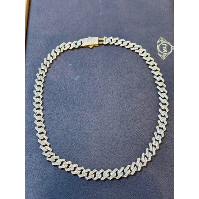 3.5 Ct Pave Diamond Necklace 28.4 GM, 14 Karat Gold Necklace , UNISEX Introducing a luxurious 3.5 Ct Diamond Necklace...