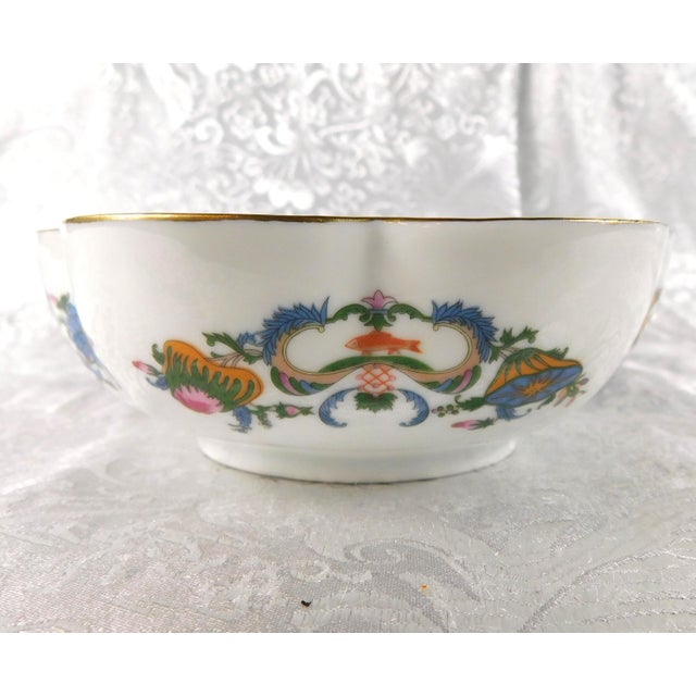 This is a lot of six berry or melon bowls by A. Raynaud Limoges in the Vieux China pattern in white. The Raynaud et Cie...