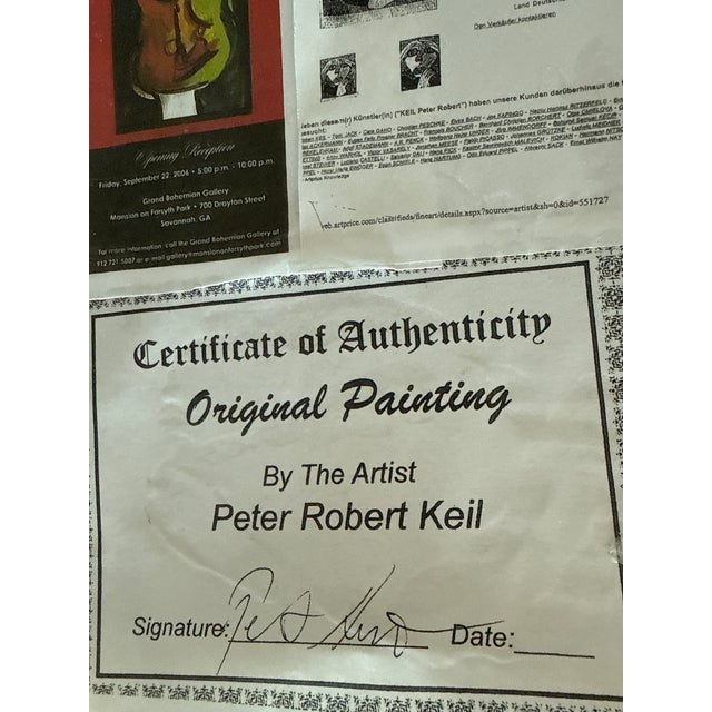 1970s Original Peter Keil Abstract Portrait Painting For Sale In Atlanta - Image 6 of 6