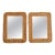 Pair of Organic Modern Rattan Wicker Wall Mirrors For Sale