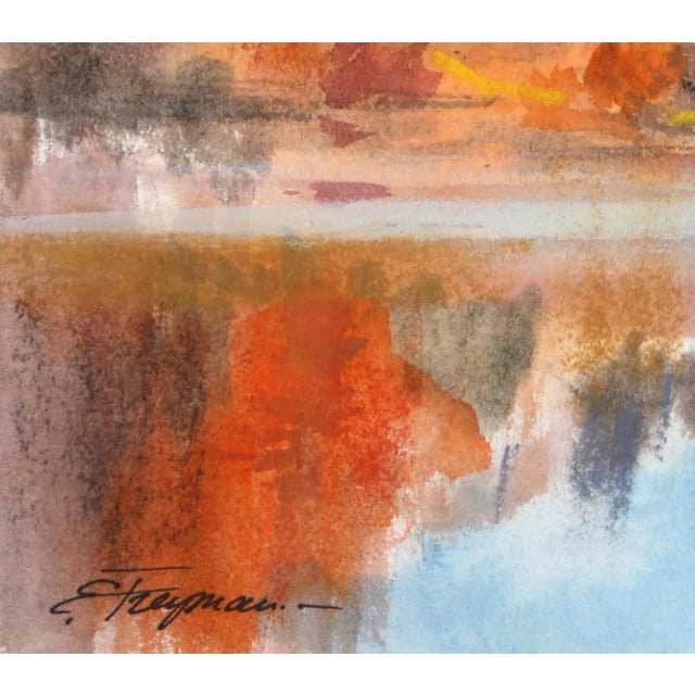Lake Reflections Erik Freyman Size: 10.5 in. x 14.5 in. Watercolor with pastels on paper, signed in pen This watercolor...