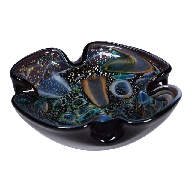 Vintage Murano Tutti Frutti Glass Bowl 1950s For Sale