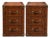 Luxury Leather Dark Brown Nightstand Pair, Handmade Vintage Trunk Bedside Tables, Leather Drawer Cabinet, Brass Studded Bedroom Storage For Sale
