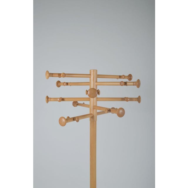 Danish freestanding coat rack designed by Nanna Ditzel in the early 1960s. This beech coat rack was manufactured by the...