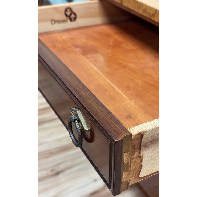 Vintage Drexel Furniture Solid Wood Side Table For Sale - Image 11 of 13