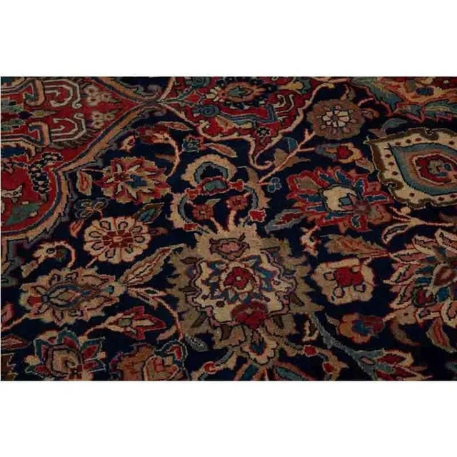 1960s Old Persian Tabriz Area Rug 10’10” X 14’4″ For Sale - Image 9 of 12