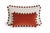 Bicolor Brick Velvet Cushion with Brick and White Fringes by Lo Decor For Sale - Image 4 of 8