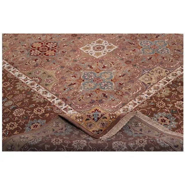 2010s Handwoven Mughal Style Area Rug 7’10” X 9’9″ For Sale - Image 5 of 7