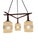 A three-light pendant lamp that presents a harmonious composition of brass, teak, and glass. This elegant lighting fixture...