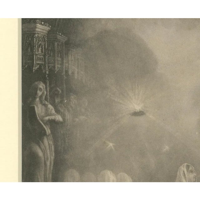 Title: Haunting Elegance – 19th-Century Gothic Lithograph of Ghostly Apparitions This evocative lithograph captures a...