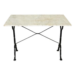 French Cast Iron and Marble Bistro Table For Sale
