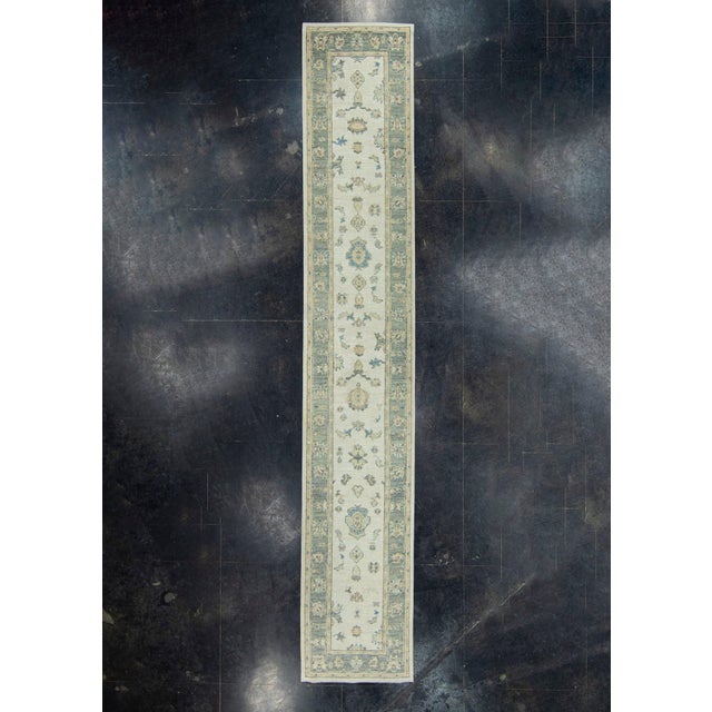 Dark Gray Turkish Oushak Runner Rug 2'9" x 16'3" #17722 For Sale - Image 8 of 8