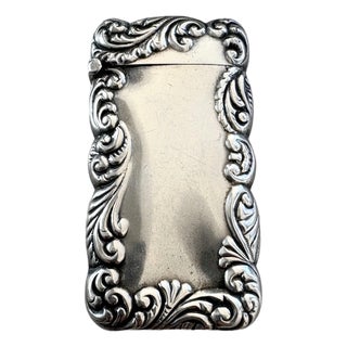 Art Nouveau Sterling Silver Matchstick Holder For Sale