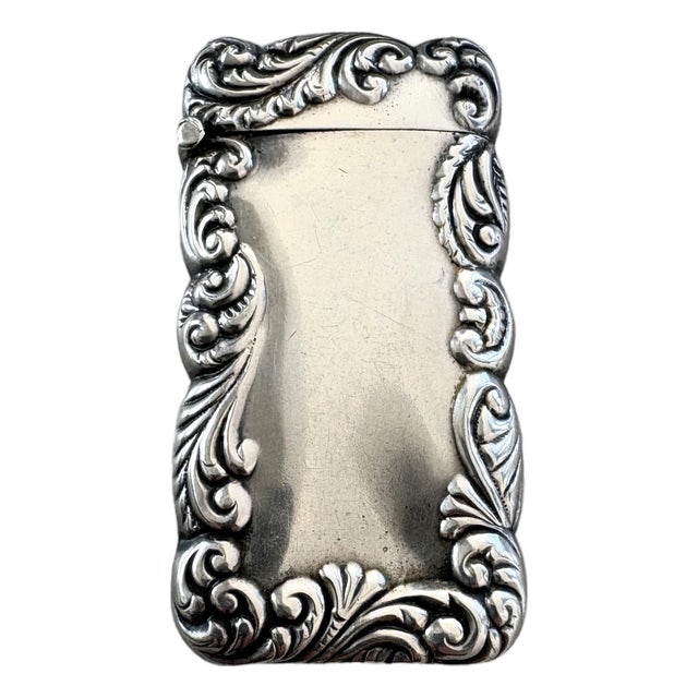 Art Nouveau Sterling Silver Matchstick Holder For Sale