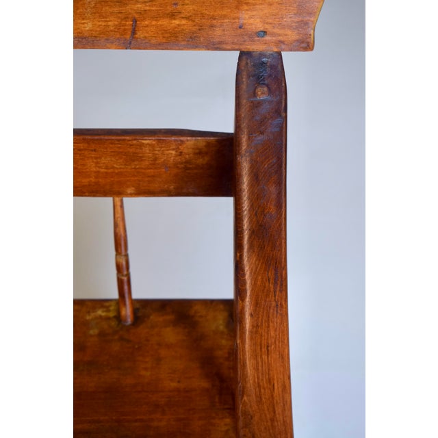 American Half Spindle Back Mid 19th C. Pine, Poplar Bench For Sale - Image 16 of 18