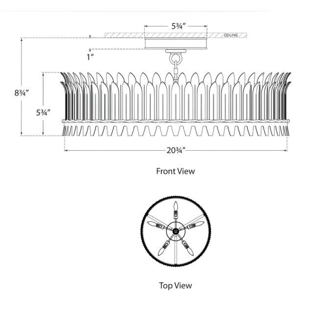 Visual Comfort Suzanne Kasler for Visual Comfort Signature Leslie 21" Semi-Flush in Burnished Silver Leaf with Frosted Glass For Sale - Image 4 of 4
