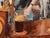 Slow Pour by Jim Beckner | Oil Painting of a busy bar scene with patrons and bartenders For Sale - Image 4 of 5