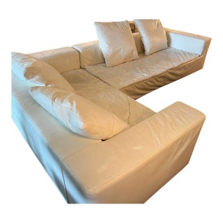 1990s Giovannetti Collezioni "Friends Light" Modular Sofa - White Italian Leather For Sale