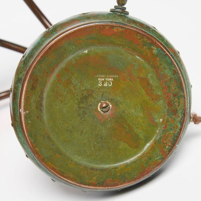 Antique Tiffany Studios Three-Light Lily Piano Lamp New York, Circa 1910 For Sale - Image 9 of 10