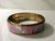 Pink Vintage Pink Mother of Pearl and Gold Bangle For Sale - Image 8 of 8