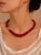 Art Deco Late 20th Century 18K Yellow Gold Clasp Onyx Red Undyed Coral Strand Necklace For Sale - Image 3 of 3