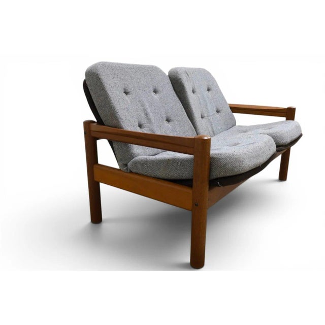 Mid-Century Modern Danish Teak Loveseat by Domino Møbler, Denmark For Sale - Image 4 of 6