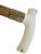 Victorian era gentleman's walking stick featuring an L-shaped natural bone handle with a gold plated repousse collar...