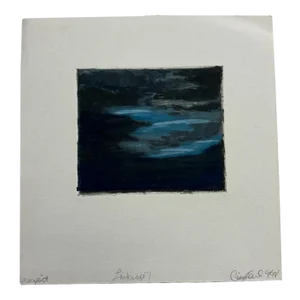 Art by Gina Kail June 1998 Scenic Blue Abstract Landscape 7 Monoprint