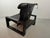 Brutalist Black Leather Armchair with Black Wooden and Metal Chrome Frame by Sonja Wasseur, Netherlands, 1970s For Sale - Image 10 of 18