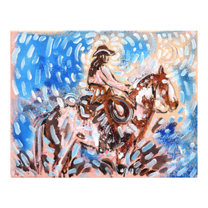 Echo Rider - Original Western Cowgirl Acrylic Painting on Canvas by Jesse Black