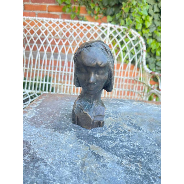 Mid 20th Century Bronze Sculpture “Taos Beauty” by Nicolai Fechin – Native American Portrait For Sale - Image 13 of 14