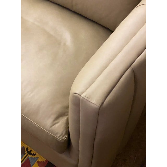 Olivia & Quinn Leather Sofa With Channel Tufting For Sale - Image 9 of 12