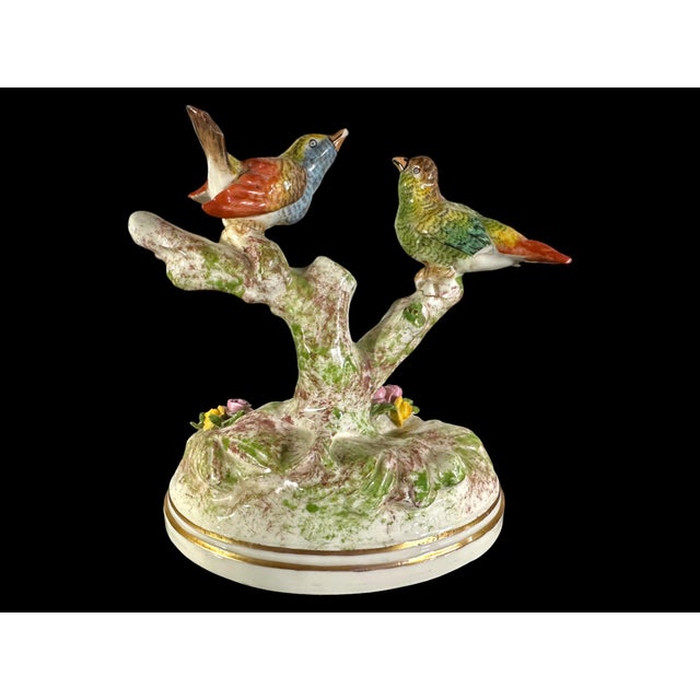 Pair of Porcelain Finch Birds on Branches, France, Early 20th Century For Sale - Image 9 of 12
