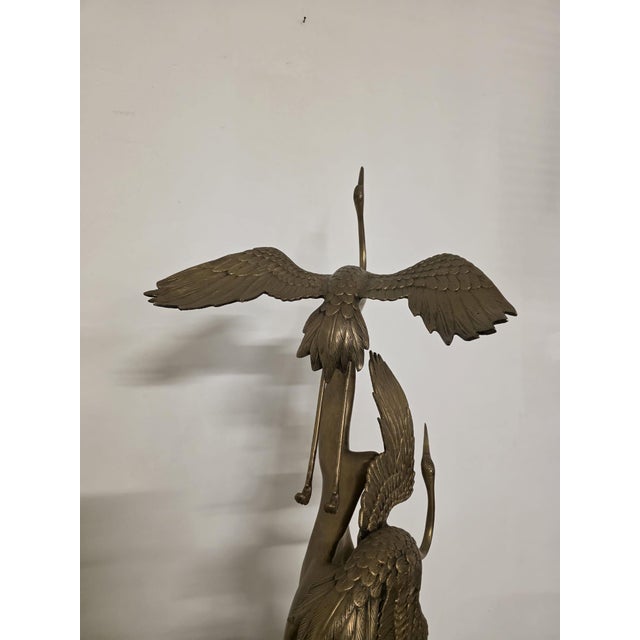Sculpture Depicting Grey Herons in Flight, 1940s, Brass For Sale - Image 13 of 15
