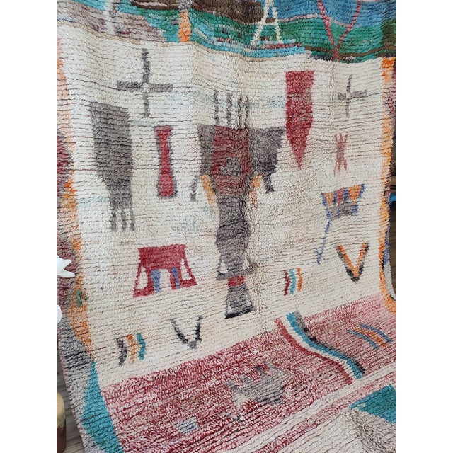 2020s Boujaad Tribal Burgundy Wool Moroccan Area Rug For Sale - Image 5 of 13