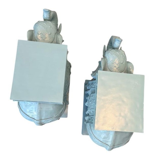 Vintage Hollywood Regency Elephant Pedestal Side Tables – Pair For Sale In West Palm - Image 6 of 6