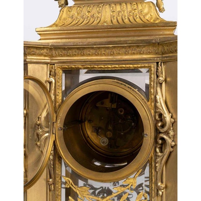 Napoleon III Gilded Bronze Mantelpiece Set, Set of 3 For Sale - Image 11 of 14